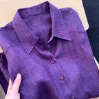 Men's Raspberry Linen Shirt — Lightweight Breathable