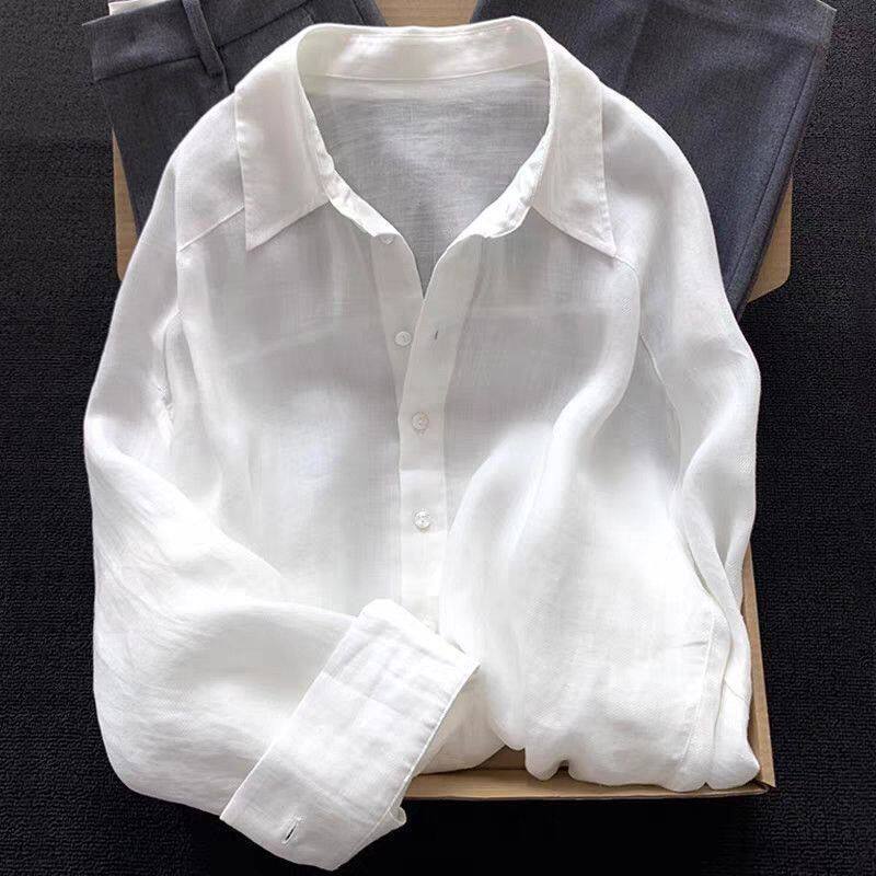 Men's Raspberry Linen Shirt — Lightweight Breathable