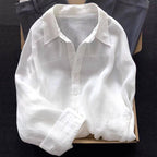 Men's Raspberry Linen Shirt — Lightweight Breathable