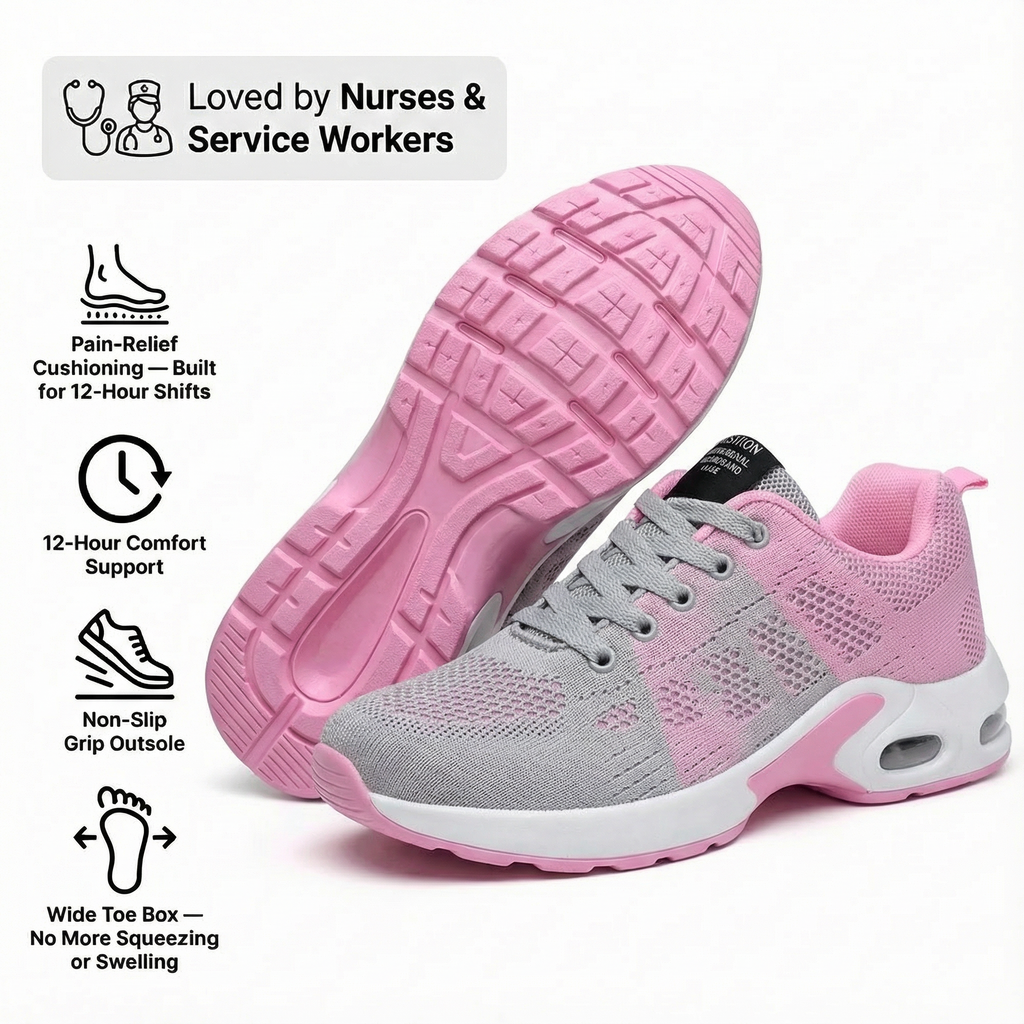 Cushioned Comfort Work Shoes — All-Day Support