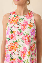 Women's Prosperina Claire Pink Multi Floral Cotton Bow Back Dress | 100% Cotton 2