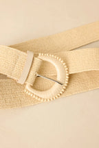 Women's Riviera Ready Beige Woven Bead Accent Belt | This Belt Measures: 41" 2