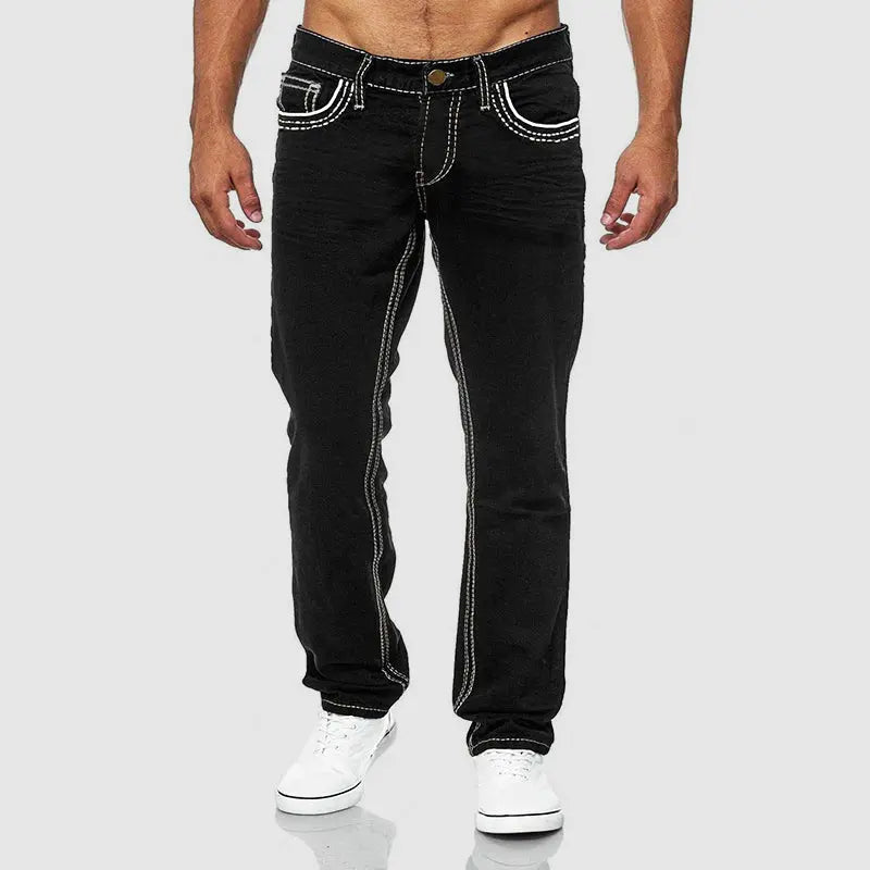 Men's classic-cut straight jeans, side view
