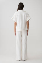 Women's White Linen Pants — Adjustable Waistband