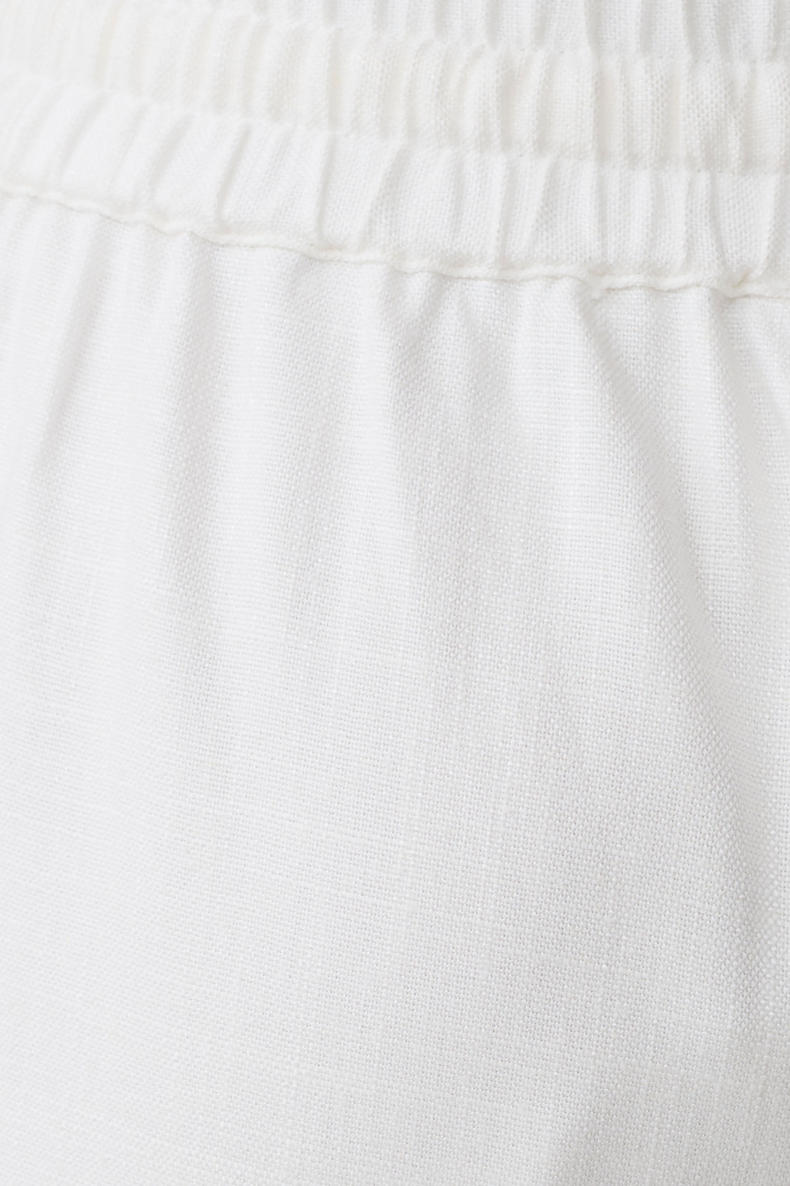 Women's White Linen Pants — Adjustable Waistband