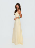 Solie Collection | Floral Maxi Dress with Tie-Back Design | Elegant Long Dress for Effortless Style