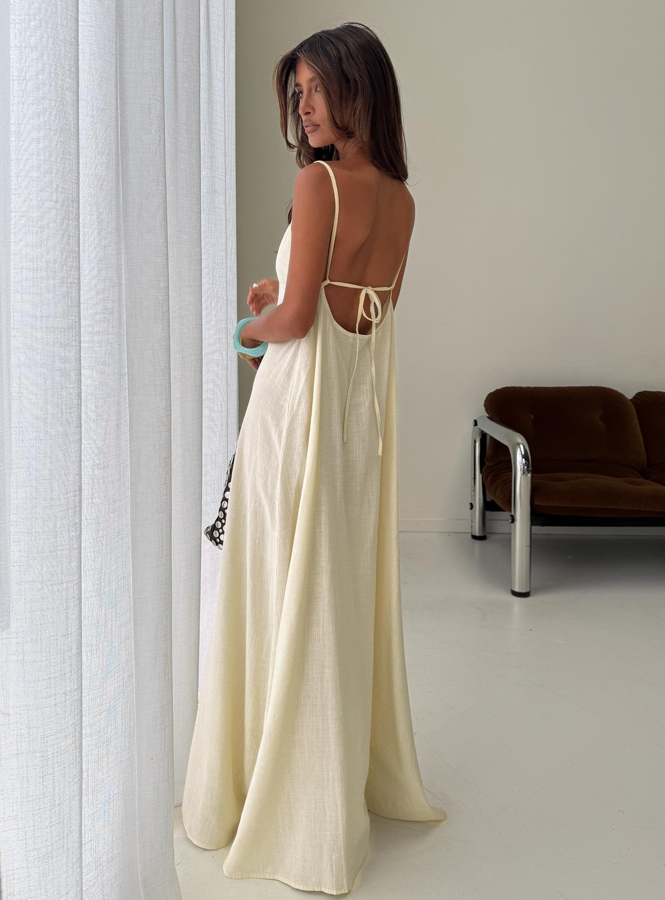 Solie Collection | Floral Maxi Dress with Tie-Back Design | Elegant Long Dress for Effortless Style
