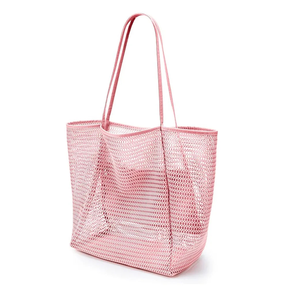 Stylish Beach Tote Bag | Large Capacity Open Top Design with Extra Pocket | Versatile for Women’s Travel and Shopping