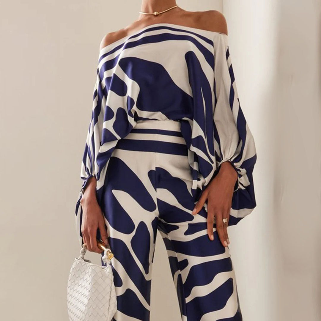 Women's Summer Two-Piece Set — Off-Shoulder Top & Shorts