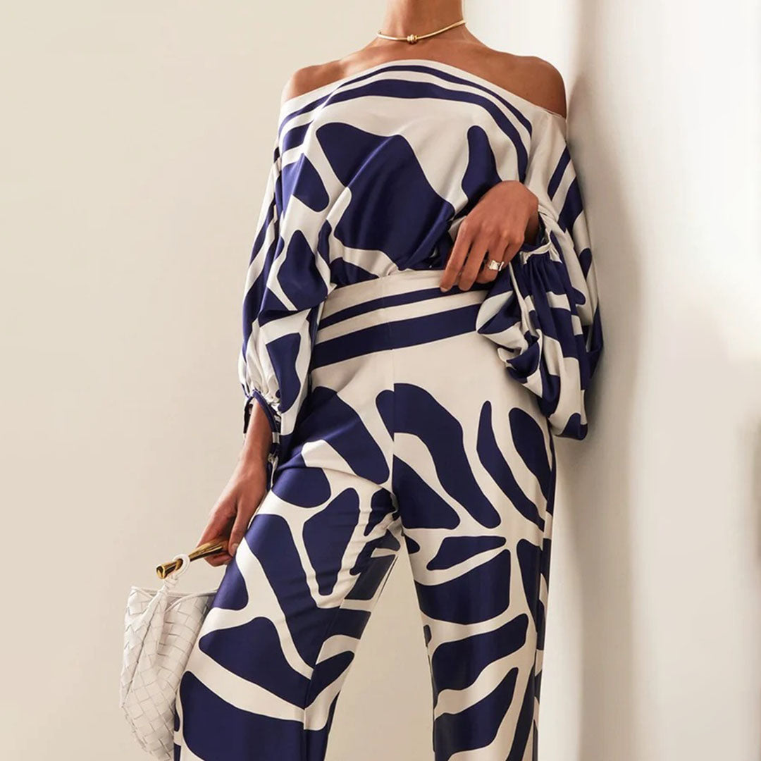 Women's Summer Two-Piece Set — Off-Shoulder Top & Shorts