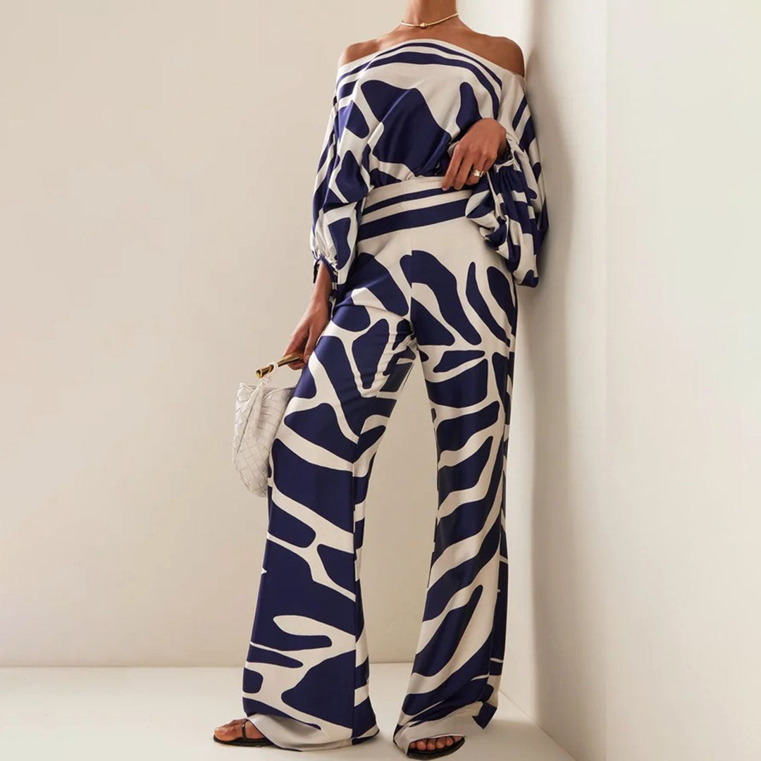 Women's Summer Two-Piece Set — Off-Shoulder Top & Shorts
