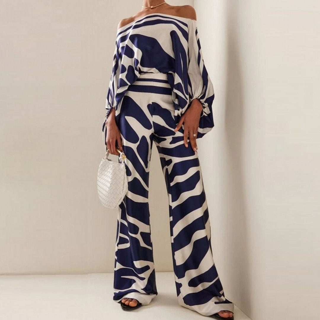 Women's Summer Two-Piece Set — Off-Shoulder Top & Shorts