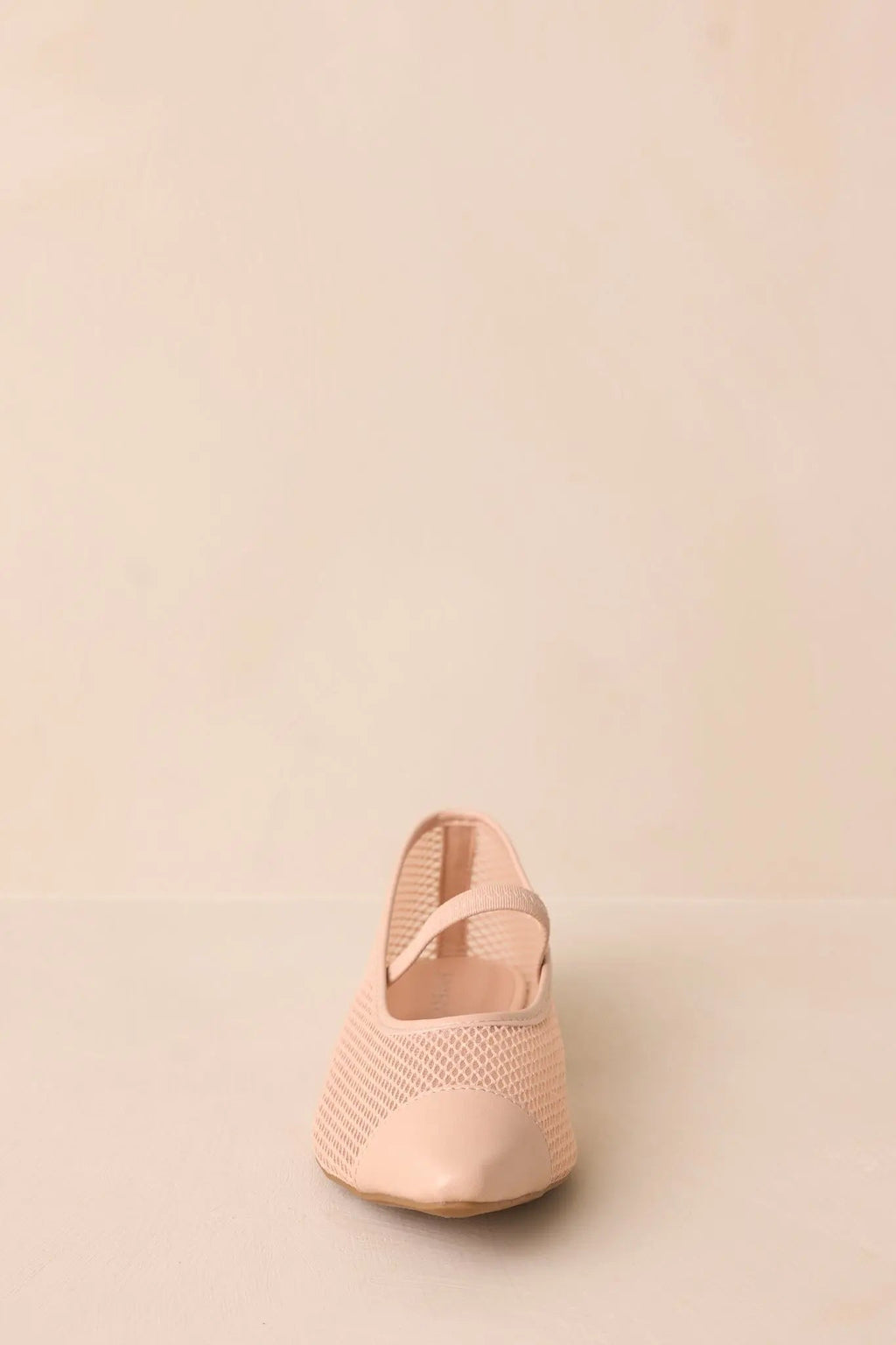Women's Sunset Mirror Beige Mesh Fishnet Flats | All Man Made Materials 5