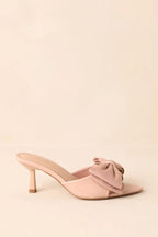 Women's Taking In The View Beige Satin Bow Open-Toe Kitten Heels | Heel measures 2.5" 6