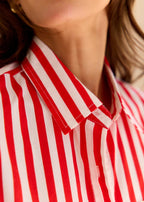 Tanaïs | Women's Shirt with Striped Cotton Design | Stylish Long Sleeve Top for Versatile Wear