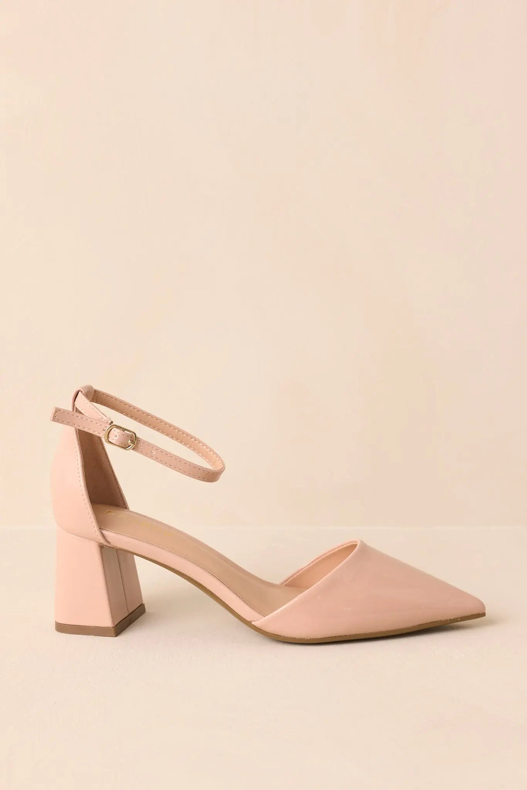 Women's The Perfect Occasion Beige Pointed Toe Ankle Strap Block Heels | Heel measures 2.25" 1