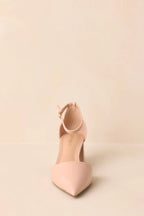 Women's The Perfect Occasion Beige Pointed Toe Ankle Strap Block Heels | Heel measures 2.25" 6