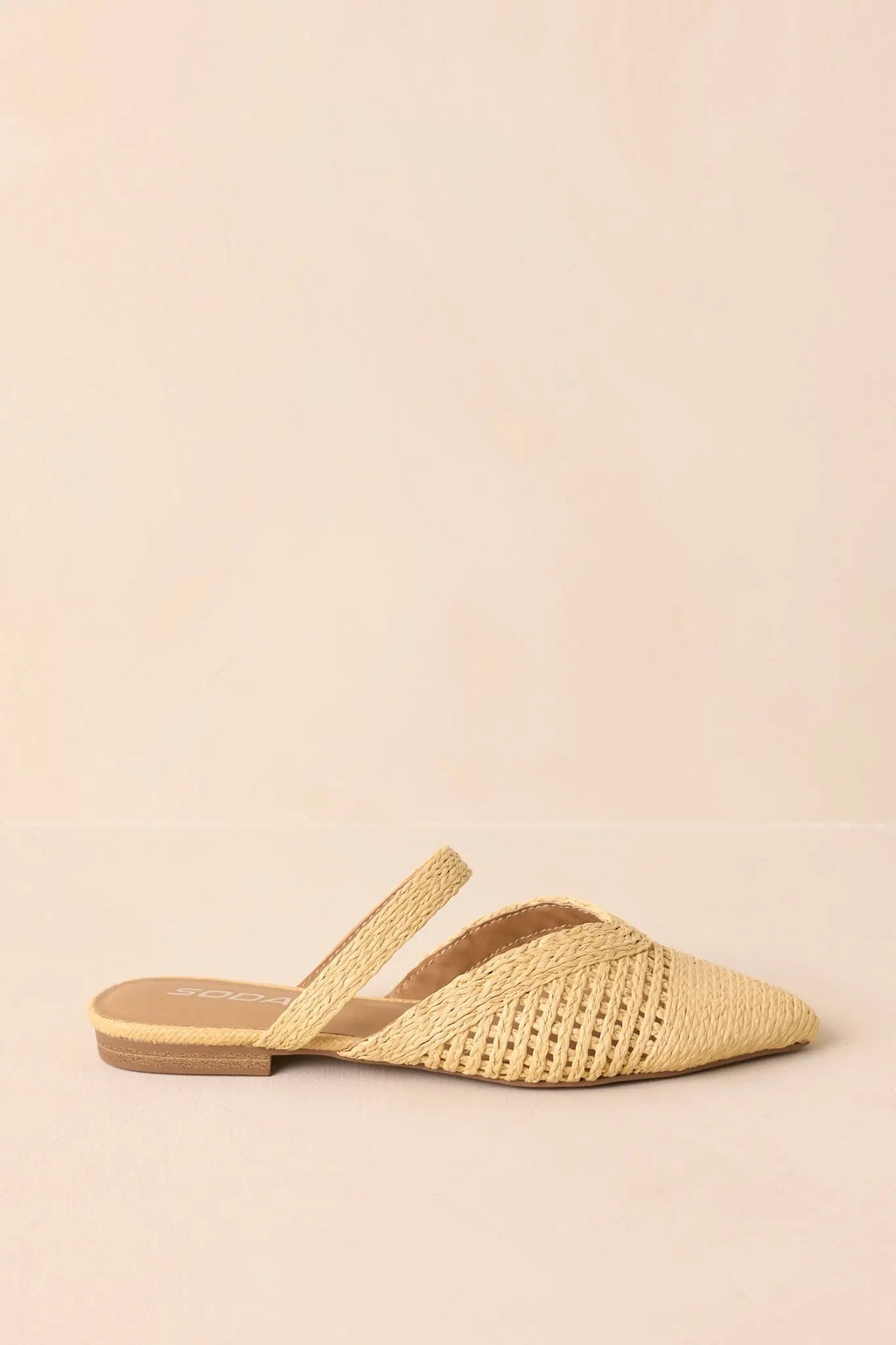 Women's There She Goes Natural Pointed-Toe Woven Raffia Mules | All Man Made Materials 3
