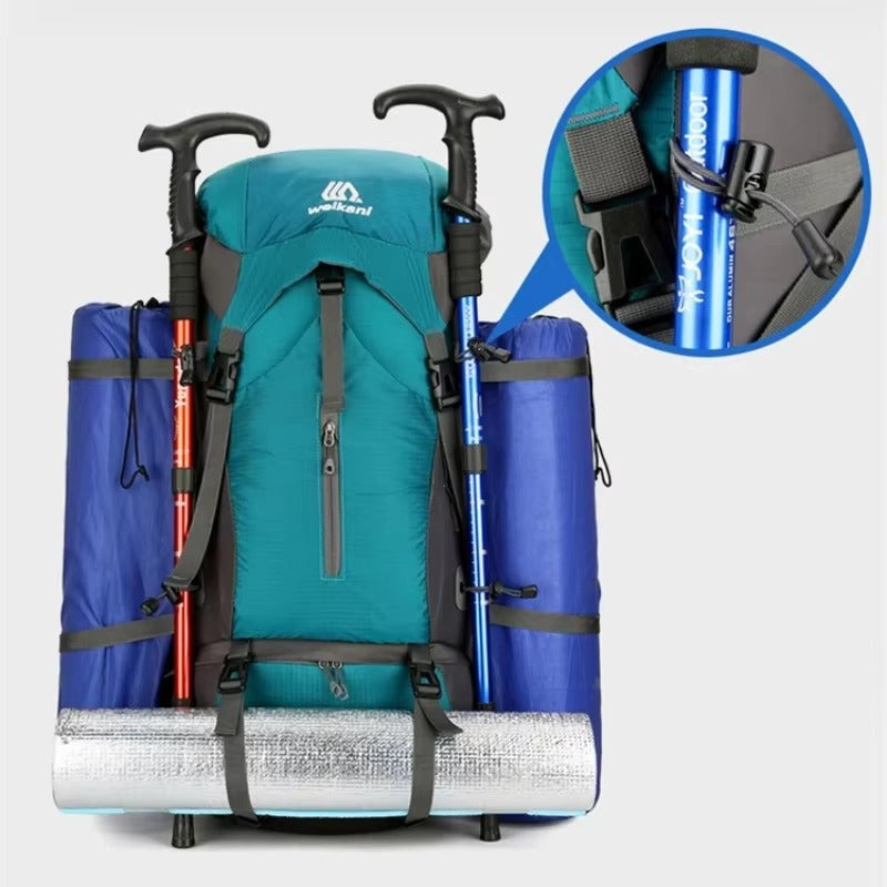 Ultimate Outdoor Gear | 70L Hiking Backpack with Water-Resistant Rain Cover | Ergonomic Design for Comfort and Durability