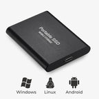 Portable external SSD USB 3.1 backup drive
