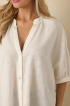Women's Under Open Skies White Cotton Long Flowy Blouse | 100% Cotton 1