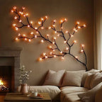 LED lighted decorative branch wall art warm white