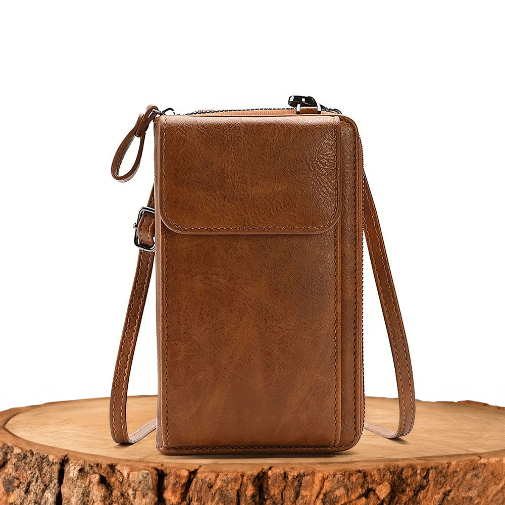 Vegan Leather Crossbody Bag with Adjustable Strap & Zippered Compartment for Effortless Style