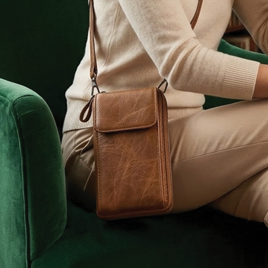 Vegan Leather Crossbody Bag with Adjustable Strap & Zippered Compartment for Effortless Style