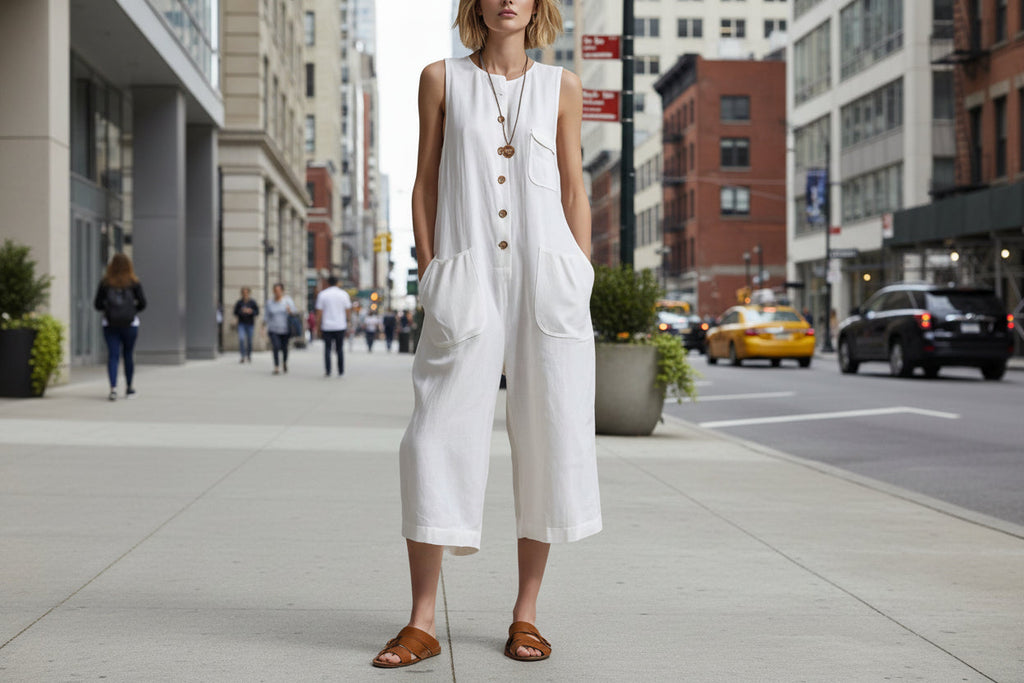 Vintage-Inspired | Women's Wide-Leg Jumpsuit with Sleeveless Design | Chic Retro Style for Effortless Fashion