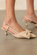 Women's Wildest Dreams Raffia Pointed Toe Kitten Heels | Heel measures 2.25" 2
