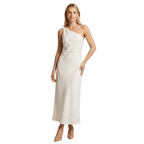 Women Midi Dress Sleeveless Linen Asymmetrical Hem Fit