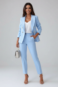 Women's Suit Set — Blazer & Straight-Leg Trousers