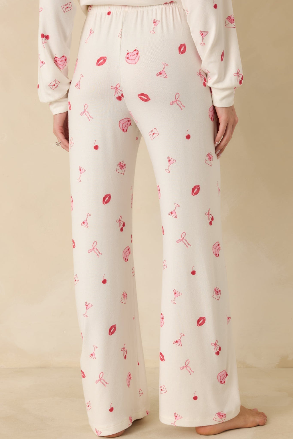 Women's Z Supply Ivory Multi So Sweet Pajama Pants | 95% Polyester & 5% Spandex 4