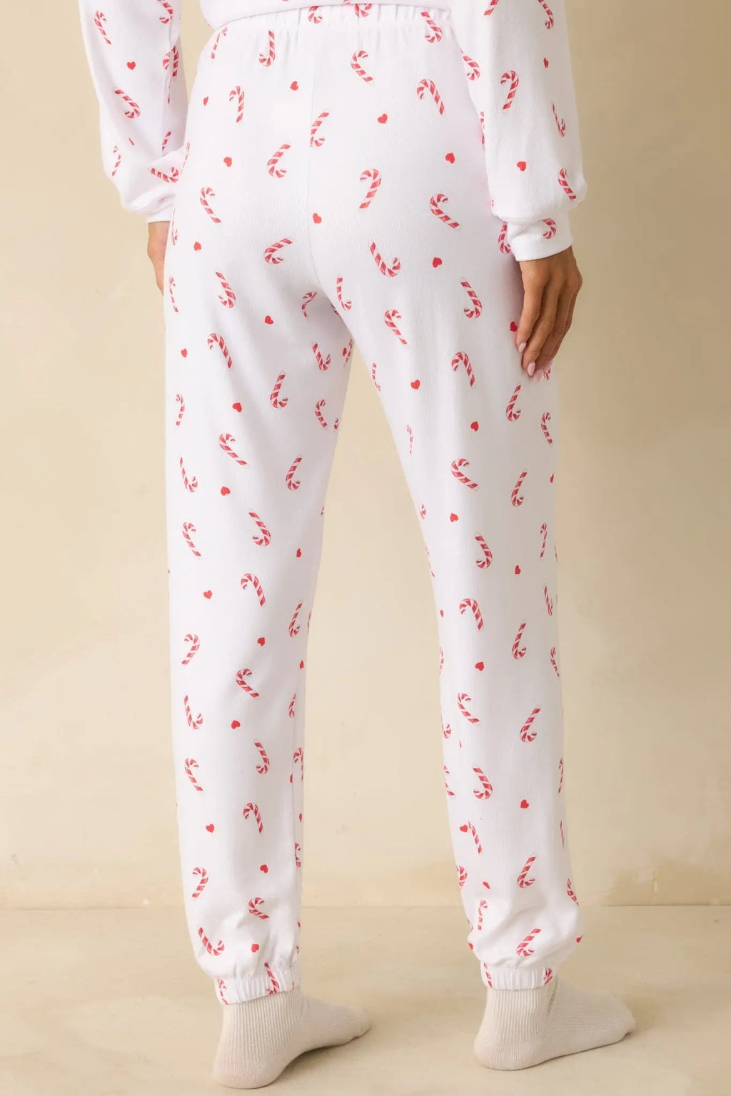 Women's Z Supply White Knit Cozy Candy Pajama Pants | 95% Polyester & 5% Spandex 6
