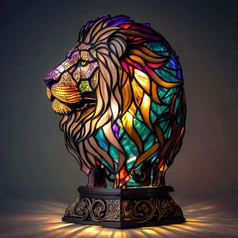 Artistic sculptural table lamp - Lion design