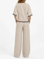 Women's linen two-piece set, back view