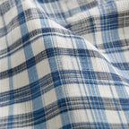 Blue & White Plaid Two-Piece Set — Crop Top & Wide-Leg Pants