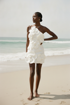White Asymmetrical Cocktail Dress — Elegant