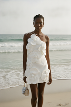 White Asymmetrical Cocktail Dress — Elegant