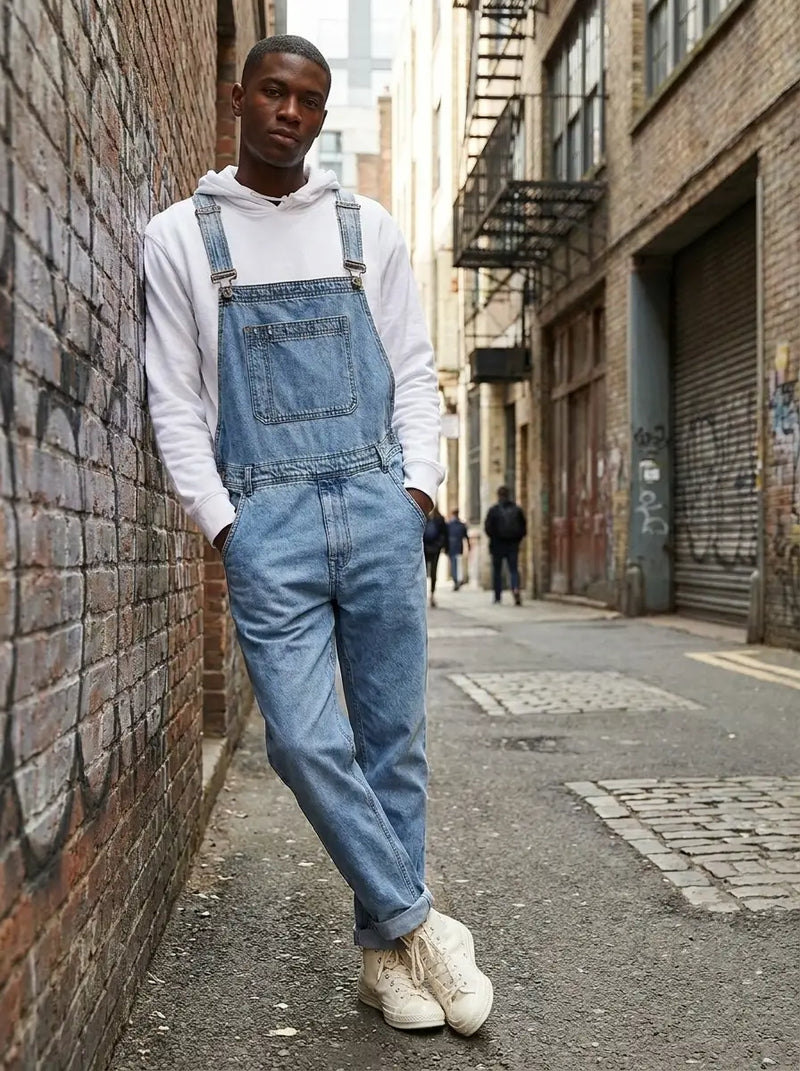 Man wearing urban utility overalls