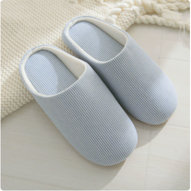 Blue cotton house slippers