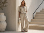 Linen two-piece set lifestyle shot