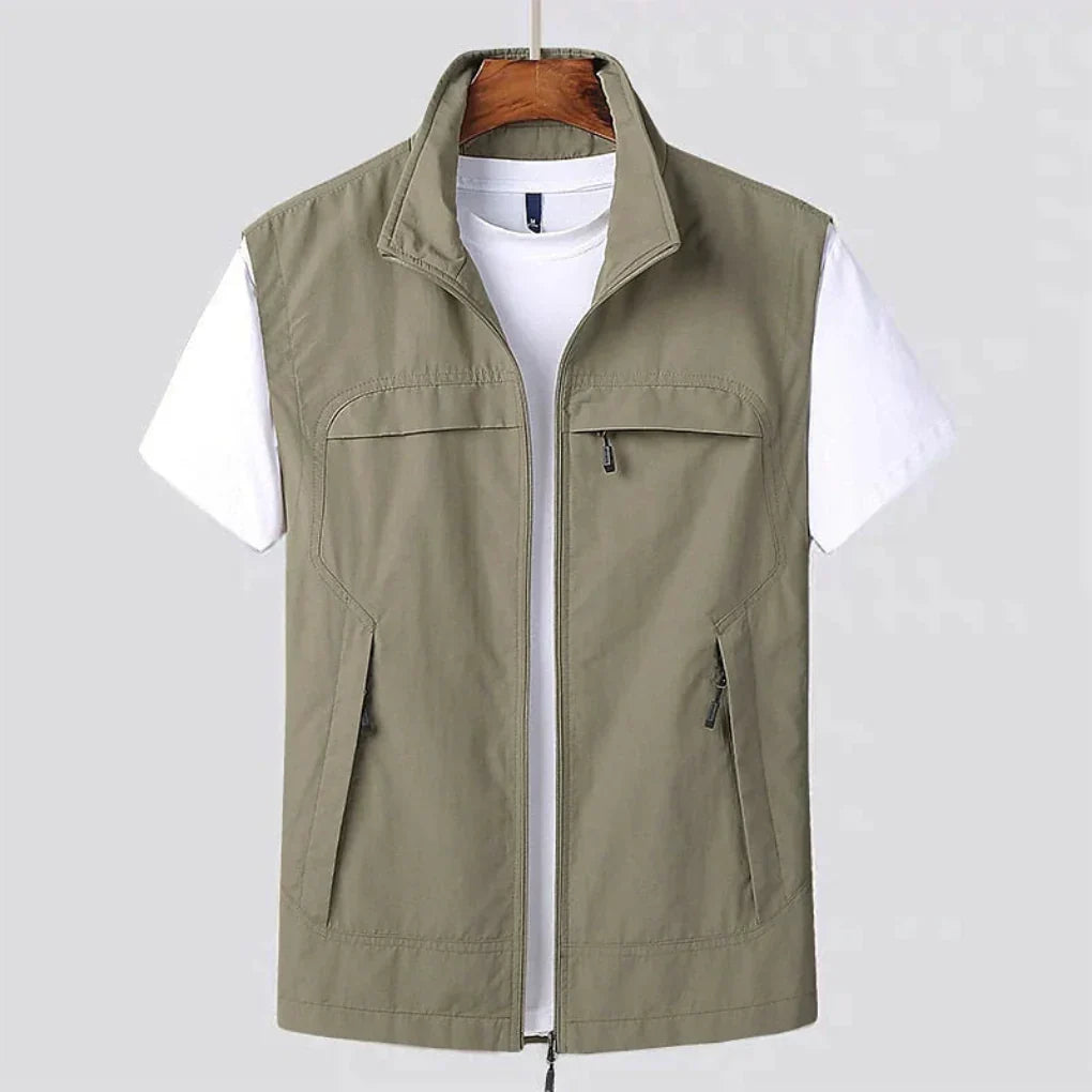 Khaki quick-dry breathable athletic vest