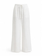 Women's Wide-Leg Linen Pants – Casual Loose Straight-Leg Summer...